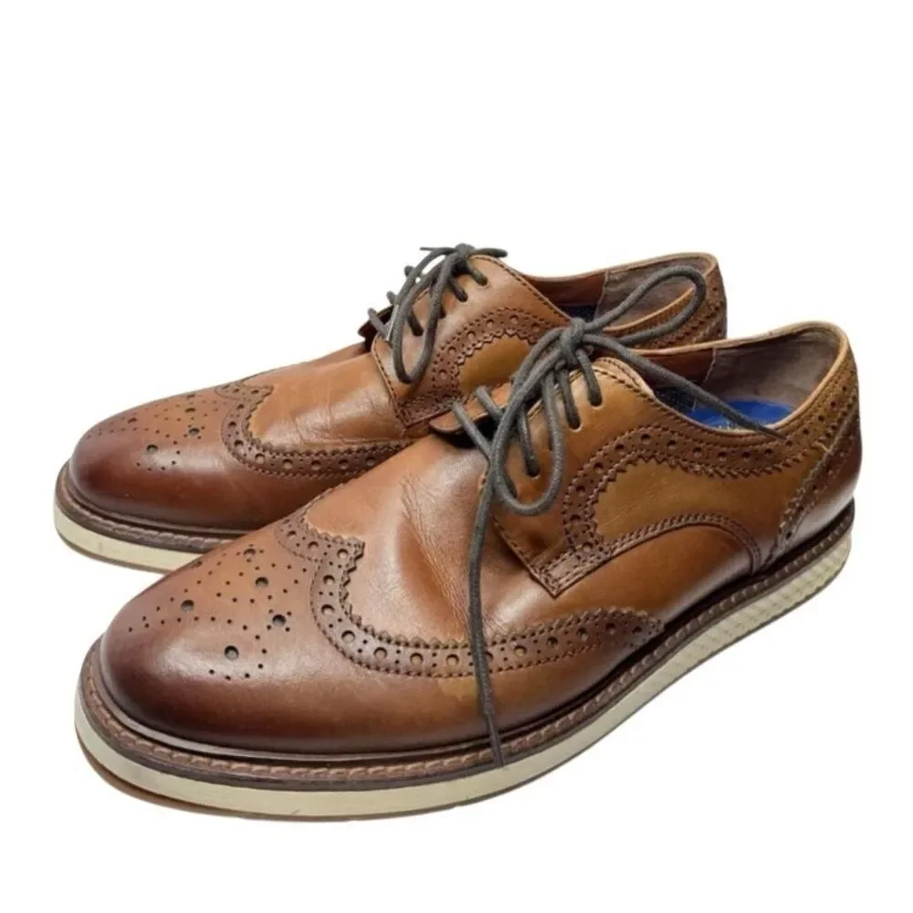 Vince Camuto Oxford Mens Size 10 Brown Leather Brogue‎ Shoes
